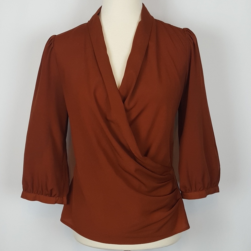 The Limited Copper 3/4 Sleeve Blouse